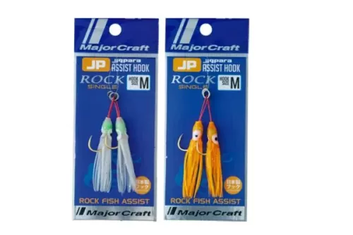 Major Craft Assist Hook Rock Glow ⚒️ Anzuelos assist con pulpito fluorescente