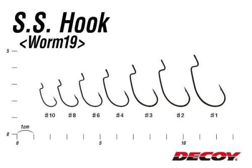 Decoy Worm 19 SS Hook ↪️ Anzuelos para vinilos offset rockfishing